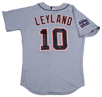 2006 Jim Leyland Game Used, Signed & Inscribed Detroit Tigers World Series Road Jersey Worn During Game 5 On 10/27/06 (MLB Authenticated & Beckett)